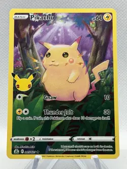 Pokemon Pikachu TCG Celebrations Card 005/025 25th Anniversary Edition - Image 1