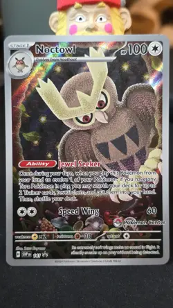 Pokemon SV: Promo Pokemon Center Noctowl 141 Stamped Stellar Crown ETB - Image 1
