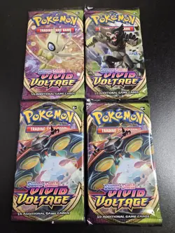 Pokemon TCG Sword & Shield Vivid Voltage Lot of 4 Booster packs - Image 1