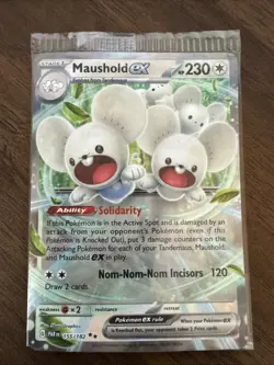 Pokemon Maushold ex 155/182 SV04: Paradox Rift Holo Sealed - Image 1