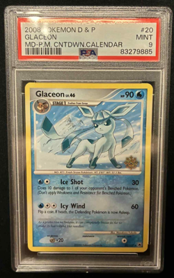 Pokemon Glaceon 20/100 Countdown Calendar PSA 9 2008 Snowflake Stamp - Image 1