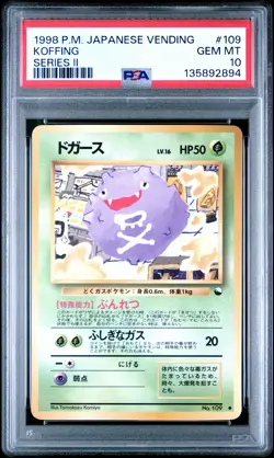 1998 POKEMON JPN VENDING SER II #109 KOFFING PSA 10 - Image 1