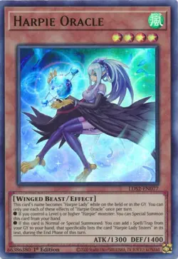 Harpie Oracle - LDS2-EN077 - PURPLE Ultra Rare - 1st Edition Yugioh - Image 1