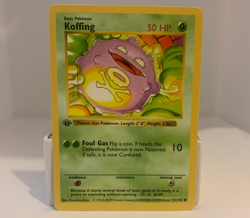 1st Edition Koffing Shadowless 51/102 Base Set Pokemon Card Near Mint or better - Image 1