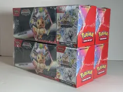 Sam’s Club Pokemon Prismatic Evolutions 4 Surprise Box’s & 4 Booster Bundles Lot - Image 1