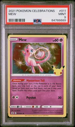 2021 Pokemon Celebrations #011 Mew PSA 9 #11 - Image 1