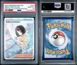 2023 POKEMON MEW EN-151 SPECIAL ILLUSTRATION RARE #203 ERIKA'S INVITATION PSA 10 - Image 2