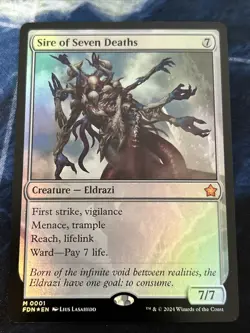 Sire of Seven Deaths Foundations Foil NM-M Unplayed MTG Magic - Image 1