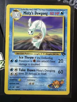 Misty's Dewgong 54/132, Gym Challenge, Pokemon TCG, WOTC, 2000, Uncommon, NM - Image 1