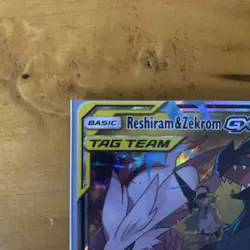 Reshiram & Zekrom GX 157/236 Pokemon Sm-Cosmic Eclipse Full art chase card - Image 3