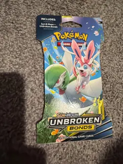 Factory sealed tag team booster pack Pokemon Sun & Moon Unbroken Bonds Card Game - Image 1
