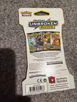 Factory sealed tag team booster pack Pokemon Sun & Moon Unbroken Bonds Card Game - Image 2