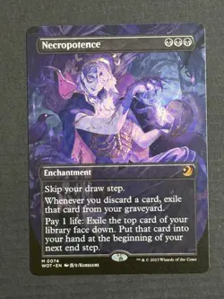 Magic The Gathering Necropotence Anime Borderless Wilds Of Eldraine Non-foil - Image 1