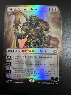 MtG Lorwyn Eclipsed Ajani, Outland Chaperone (Borderless) Foil Near Mint - Image 1
