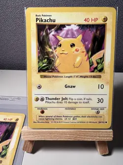 Pokemon Red Cheeks Pikachu X2 58/102 Shadowless Base Set - Image 2