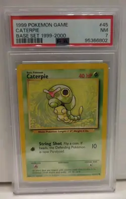 Pokemon TCG Base Set 1999-2000 Caterpie 45/102 PSA 7; 4th Print - Image 1