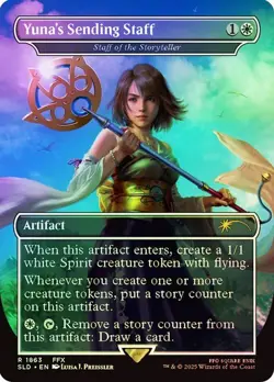 MTG - Yuna's Sending Staff - Foil - Final Fantasy Secret Lair - Magic - Image 1