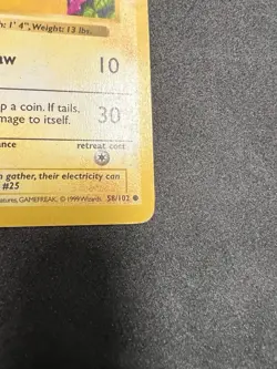 Pikachu 58/102 Red Cheeks - Pokemon Base Set Shadowless - Vintage WOTC HP - Image 5