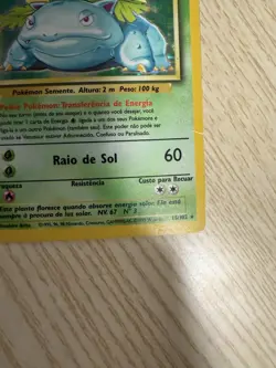 Venusaur Brazilian Base Set Holo Vintage Original Pokemon Card - Image 3