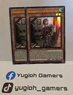 YUGIOH ADAMANCIPATOR RESEARCHER X2 MP21 1ST EDITION ULTRA LIGHT PLAYED - Image 1