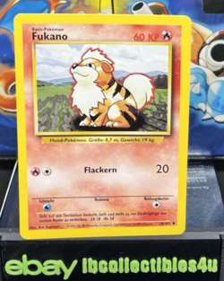Pokemon Card Fukano Growlithe 28/102 German Base Set Uncommon 1999 LP F/S - Image 1