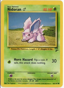 Nidoran 83/130 Base 2 Set Pokemon Card - Image 1