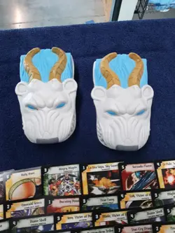 2-Duel Masters White Dragon Card Holder Cases With Belt Clips and 70 Cards - Image 2