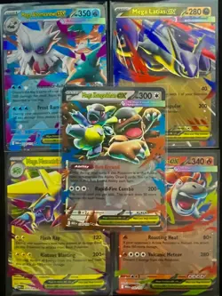 Mega Evolution EX 5 card lot Latias, Kangaskhan, Manectric, Camerupt, Abomasnow - Image 1