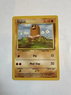 Pokemon TCG Diglett Base Set 47/102 Regular Unlimited Common MP - Image 1