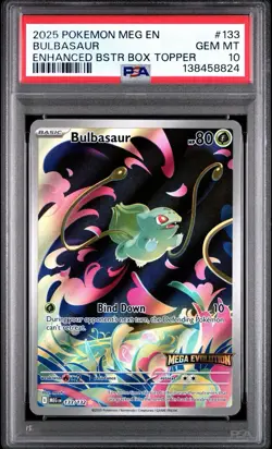 PSA 10 Bulbasaur 133/132 Stamped Box Topper Promo Pokemon Mega Evolution Base - Image 1