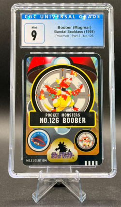 1998 Pokemon Japanese Bandai Sealdass Boober (Magmar) No. 126 CGC 9 MINT Vintage - Image 1