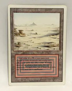 Badlands Rare Dual Land Revised MTG Magic the Gathering Vintage Authentic LP - Image 1