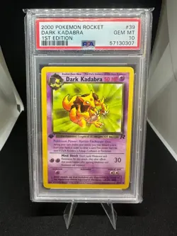 2000 Pokemon Team Rocket Dark Kadabra 39/82 1st Edition PSA 10 GEM MINT - Image 1