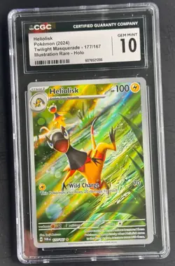 Heliolisk Illustration Rare CGC 10 Gem Mint 177/167 Twilight Masquerade Pokemon - Image 1