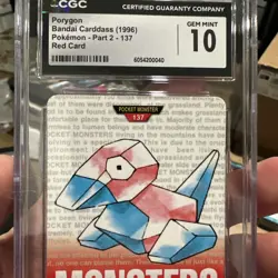 1996 POKEMON CARDDASS VENDING RED CGC 10 GEM PORYGON JAPANESE BANDAI # 137 - Image 4