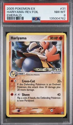 Hariyama 31/106 EX Emerald Reverse Holo Stamp Pokemon Psa 8 NM-MT - Image 1