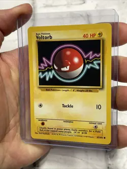 Pokemon TCG Voltorb Base Set 67/102 Regular Unlimited Common Card Vintage Vtg NM - Image 2