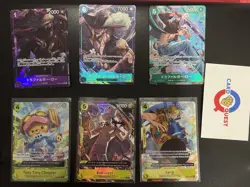LOTTO 6 Carte ONE PIECE CARD GAME Con 1 Secret/alternative(law/chopper/sanji) - Image 1