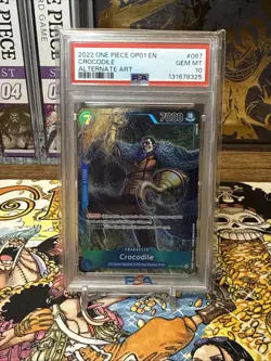 2022 ONE PIECE OP01-ROMANCE DAWN ALTERNATE ART #067 CROCODILE PSA 10 - Image 1