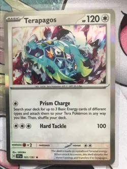 161/191 TERAPAGOS REVERSE HOLO SURGING SPARKS POKEMON CARD - Image 1