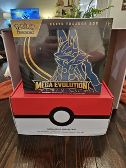 SEALED Pokemon Lucario Mega Evolution ETB With Acrylic Display Case - Image 1