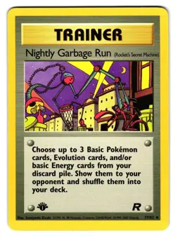 Nightly Garbage Run 1st Edition 77/82 Rocket Pokemon Card NM - Image 1
