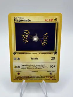 1st Edition Magnemite 60/82 Team Rocket Common Vintage WOTC Pokemon TCG LP - Image 1