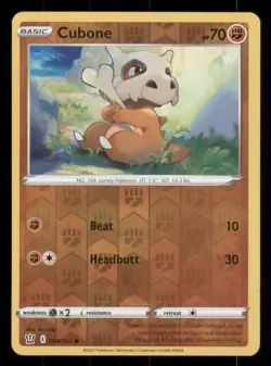 Cubone SWSH05: Battle Styles #069/163 Common Reverse Holo Pokemon LP - Image 1