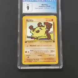 2000 Pokemon Team Rocket 1ST EDITION MANKEY 61/82 CGC 9 Mint - Image 3