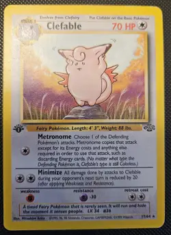 Clefable 70 HP Rare Pokemon TCG Jungle 17/64 1st Edition 1999 Wizards Card - Image 1