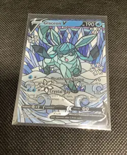 CUSTOM MADE Glaceon Shiny/ Holo Pokemon Card Full/ Alt Art Stained Glass NM A - Image 4
