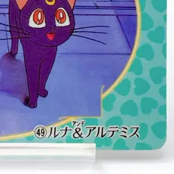 Luna & Artemis #49 Vintage Card Holo TCG Sailor Moon R Bandai 1993 Japan F/S - Image 4