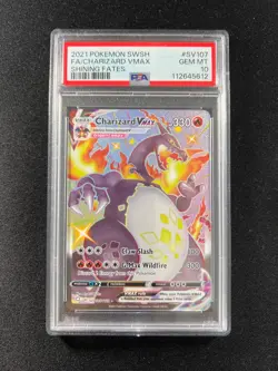 PSA 10 - Charizard VMAX SV107/SV122 Shining Fates FA Pokemon - Image 1