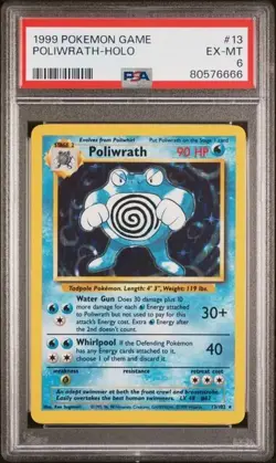 Pokemon - Poliwrath (13/102) - Holo Rare - Base Set [PSA 6] EX-MT WOTC - Image 1